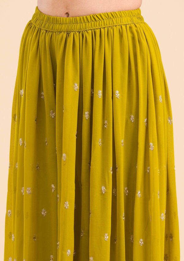 Purple Zariwork Georgette Readymade Salwar Suit - Image 3
